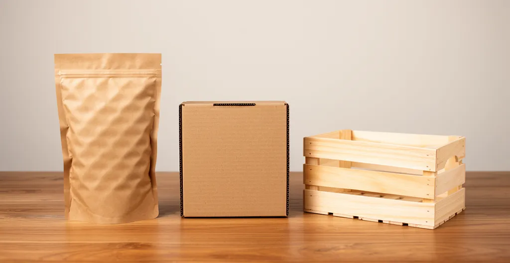 Vue comparative pochette matelassée carton renforcé et caisse protection colis